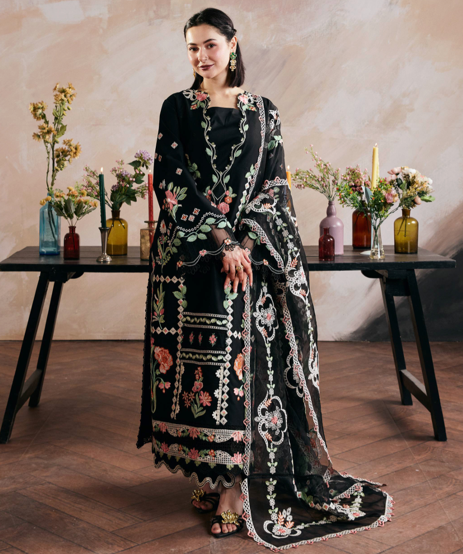 Gul Meena Embroidered lawn + cotton net dupatta
