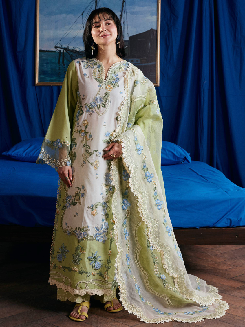 Dimple Printed lawn + cotton net dupatta