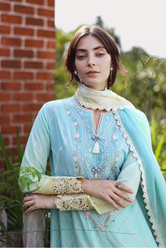 Ethereal Pause – Ombre Chikankari Embroidered Lawn