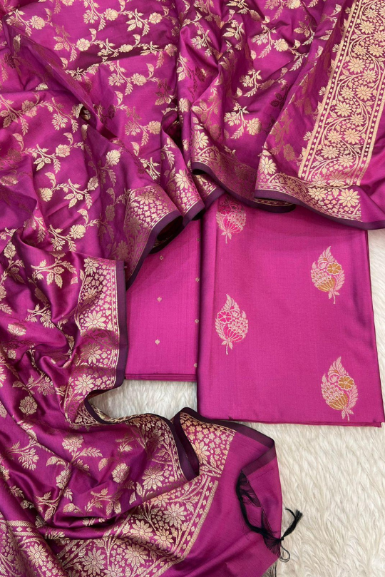 *CLEARANCE SALE ON SILK ZARI MINA WEAVING JACKARD SUITS*