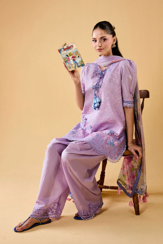 Sobia Nazir Vital Vol 2  Embroidered Lawn Dress with Cotton Trouser