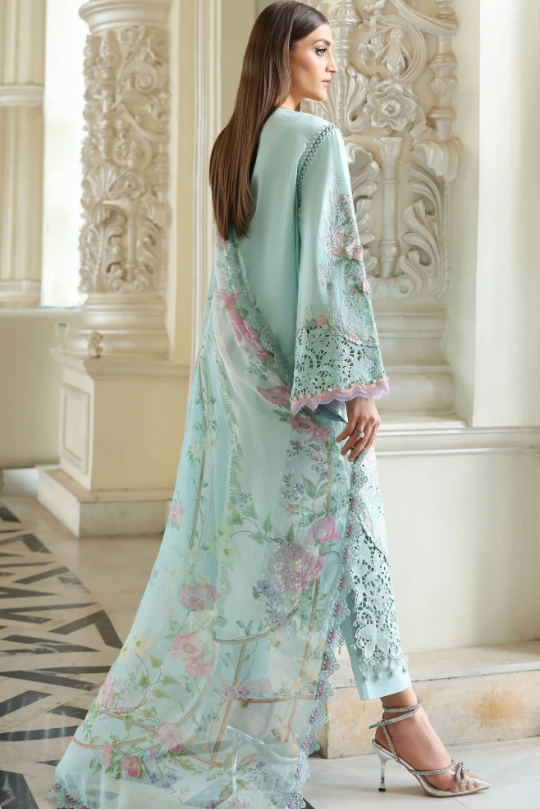 Maria B Lawn Vol – Mint Green Luxury Lawn Outfit