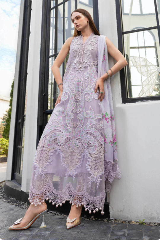 Maria B Lawn Vol Lilac Embroidered Lawn Collection