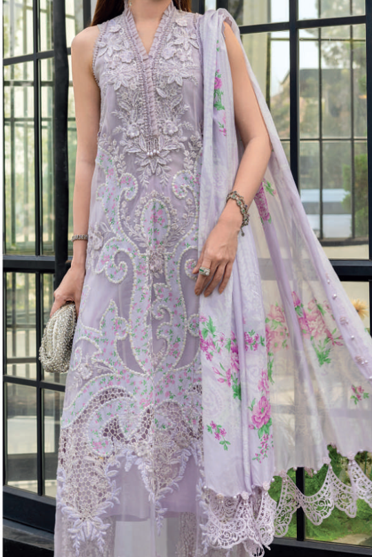 Maria B Lawn Vol Lilac Embroidered Lawn Collection