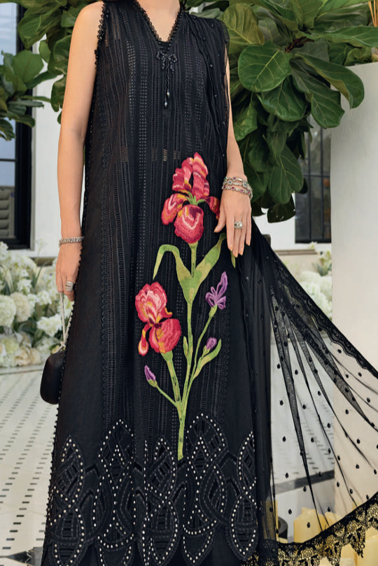 Maria B Lawn Vol 26 D10 – Black Floral Designer Lawn Outfit