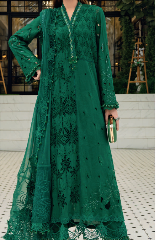 Maria B Lawn Vol 26 Emerald Green Embroidered Lawn Set