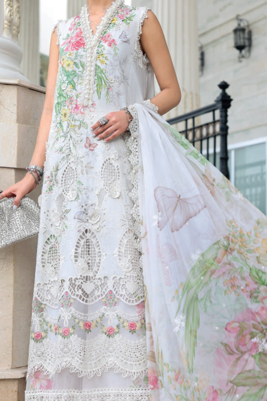 Maria B Lawn Vol 26 D3 – Pastel Floral Printed Lawn Suit